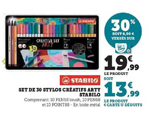 SET DE 30 STYLOS CRÉATIFS ARTY STABILO