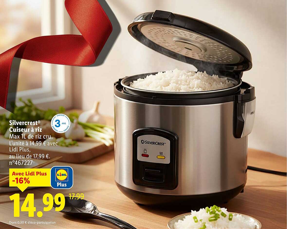 Silvercrest® Cuiseur à riz Max 1L de riz cru