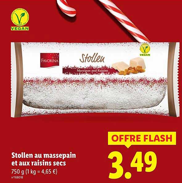 Stollen au massepain et aux raisins secs