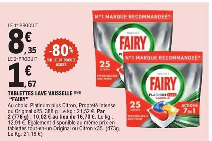 TABLETTES LAVE VAISSELLE “FAIRY”