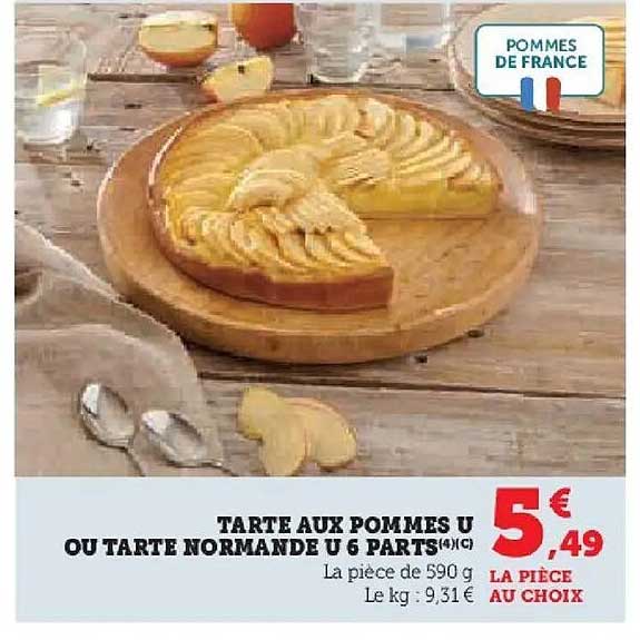 TARTE AUX POMMES U OU TARTE NORMANDE U 6 PARTS