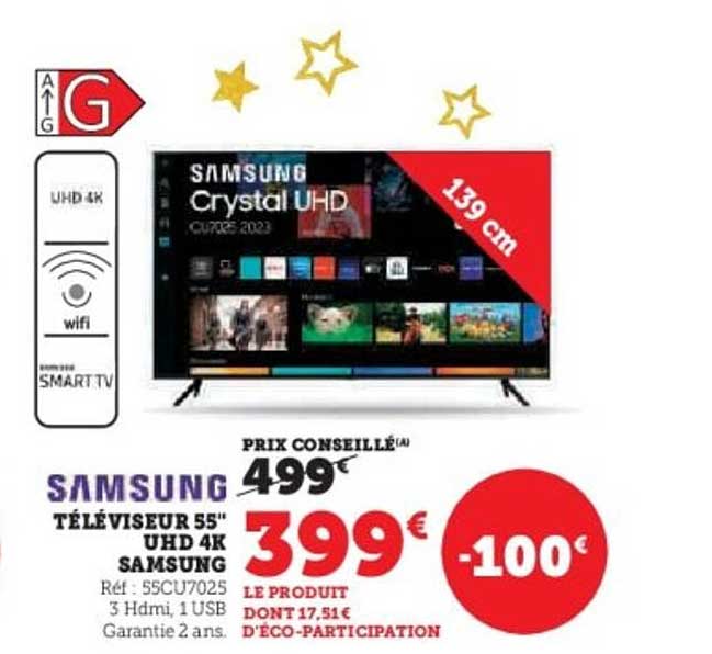 Téléviseur 55" UHD 4K Samsung