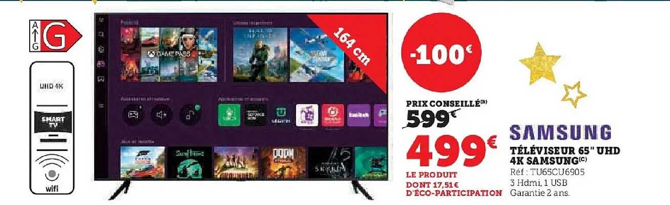 TÉLÉVISEUR 65'' UHD 4K SAMSUNG