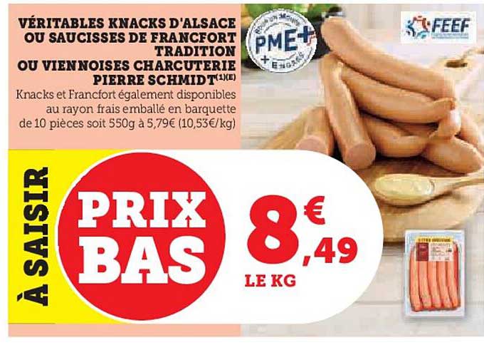 VERITABLES KNACKS D'ALSACE OU SAUCISSES DE FRANCFORT TRADITION