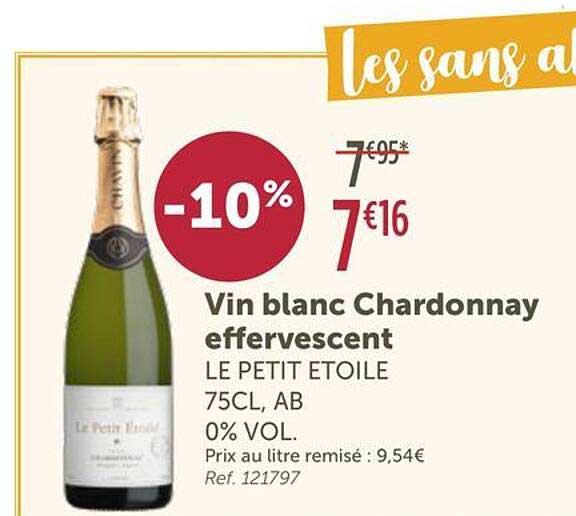 Vin blanc Chardonnay effervescent