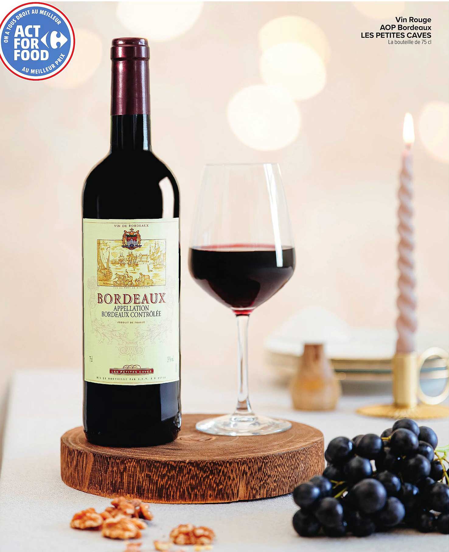 Vin Rouge AOP Bordeaux LES PETITES CAVES La bouteille de 75 cl