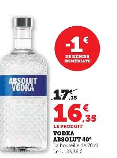 VODKA ABSOLUT 40°