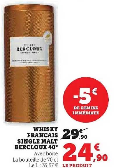WHISKY FRANCAIS SINGLE MALT BERCLOUX 40°
