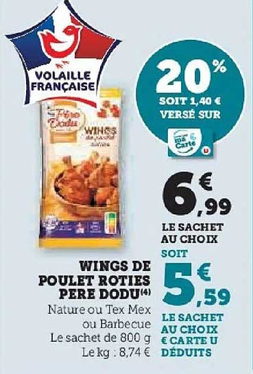 WINGS DE POULET ROTIES PERE DODU