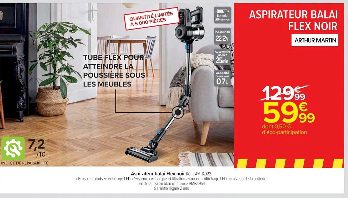 ASPIRATEUR BALAI FLEX NOIR