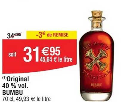 Promo Bumbu Original 40 % Vol. chez Cora - 123Catalogue.fr
