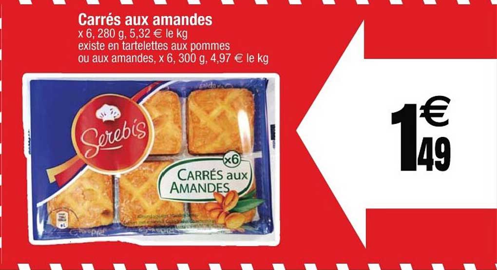 Carrés aux amandes