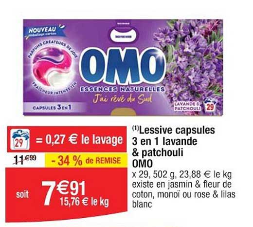 OMO Essences naturelles J'ai rêvé du Sud 3 en 1 lavande & patchouli