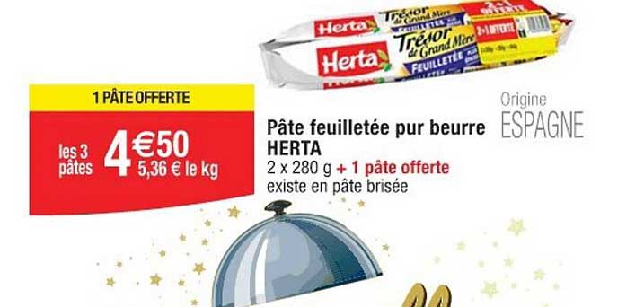 Pâte feuilletée pur beurre HERTA