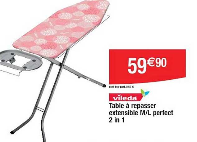 Vileda Table à repasser extensible M/L perfect 2 in 1