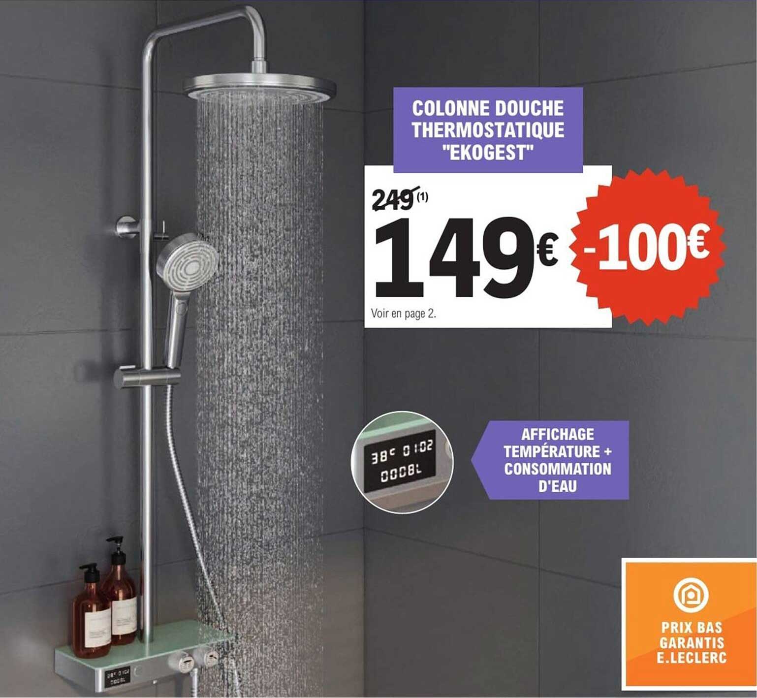 COLONNE DOUCHE THERMOSTATIQUE "EKOGEST"