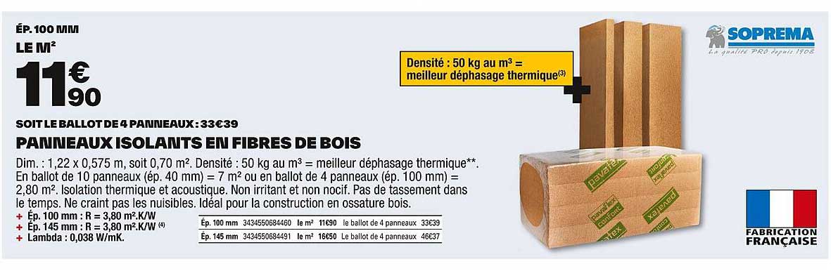 PANNEAUX ISOLANTS EN FIBRES DE BOIS