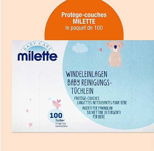 Protège-couches Milette le paquet de 100