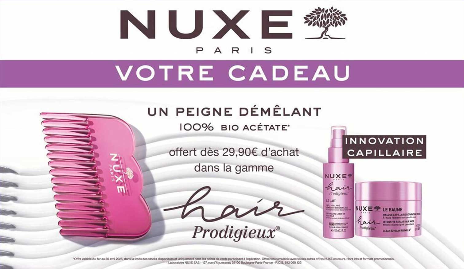 UN PEIGNE DÉMÉLANT 100% BIO ACÉTATE*