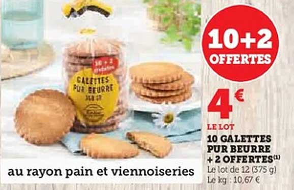 10 GALLETTES PUR BEURRE + 2 OFFERTES