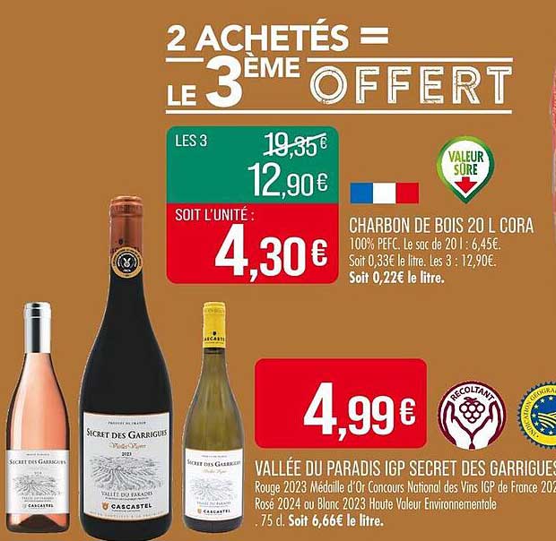 2 ACHETÉS = LE 3ÈME OFFERT
