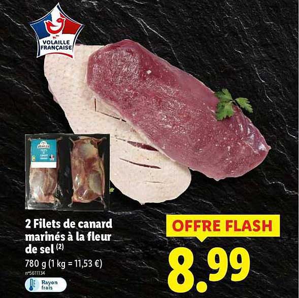2 Filets de canard marinés à la fleur de sel
