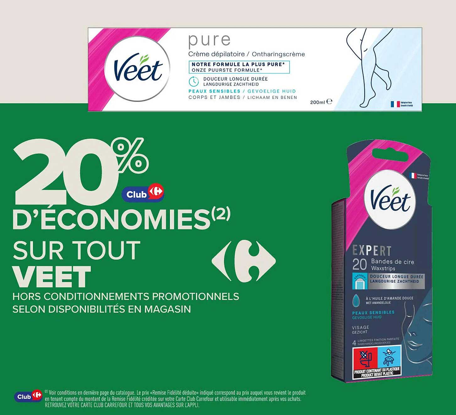 20% d’économies sur tout Veet