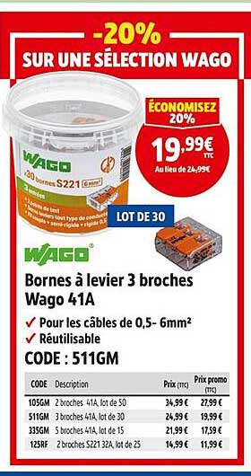 -20% SUR UNE SÉLECTION WAGO