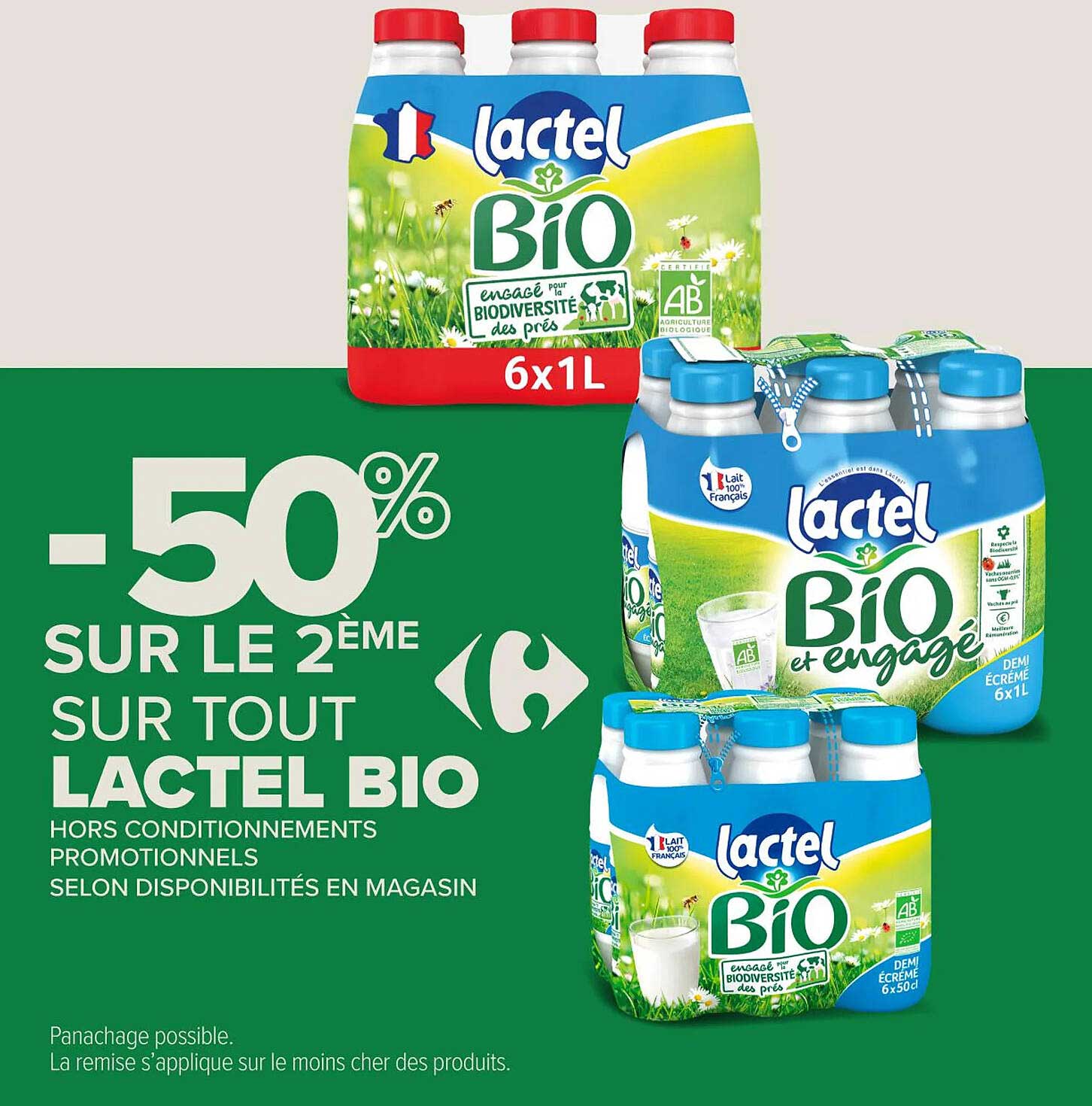 -50% SUR LE 2 ÈME SUR TOUT LACTEL BIO