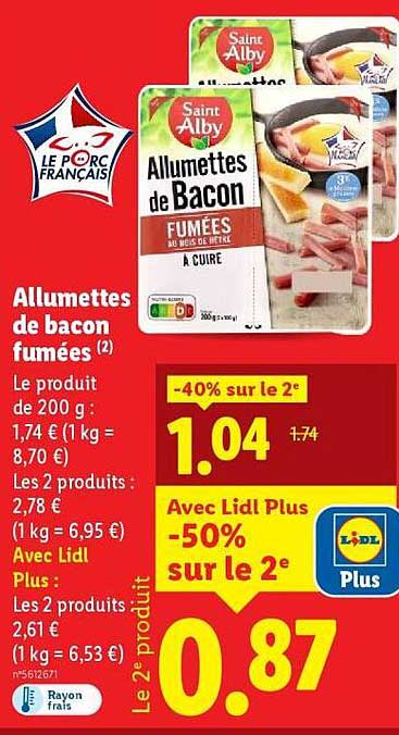 Allumettes de bacon fumées