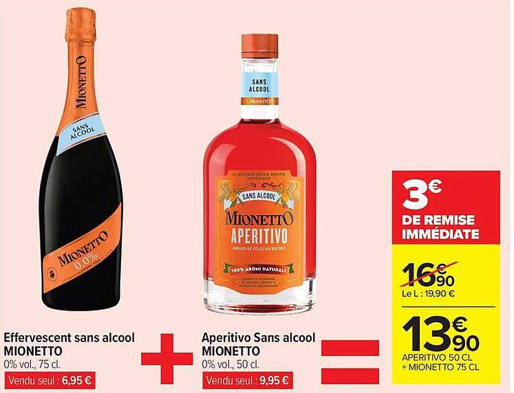 Aperitivo Sans alcool Mionetto + Effervescent sans alcool Mionetto