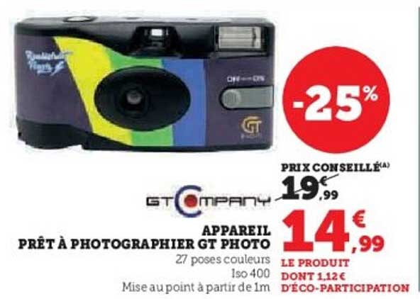 APPAREIL PRÊT À PHOTOGRAPHIER GT PHOTO