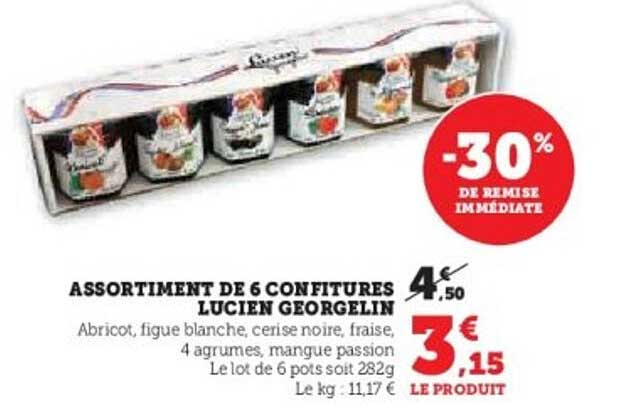 ASSORTIMENT DE 6 CONFITURES LUCIEN GEORGELIN