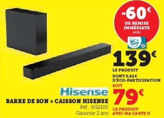 BARRE DE SON + CAISSON HISENSE