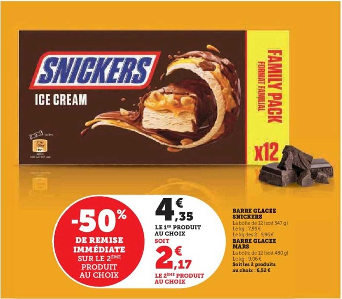 Barre Glace Snickers Family Pack