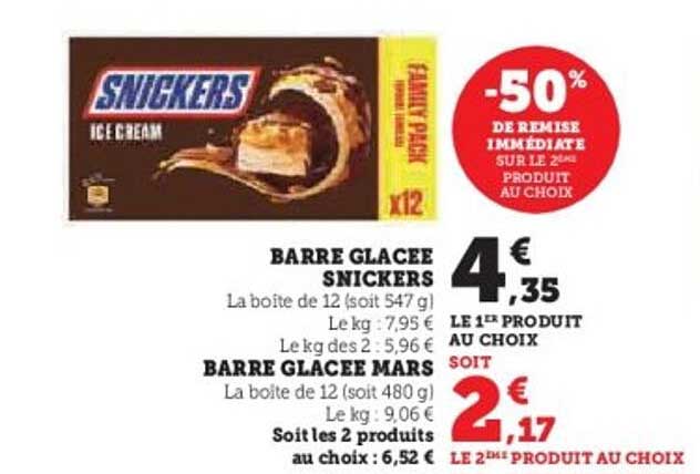 BARRE GLACEE SNICKERS