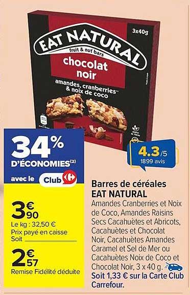 Barres de céréales EAT NATURAL