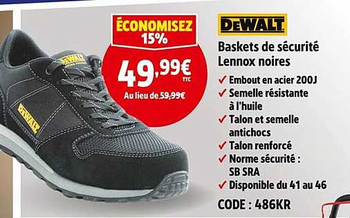 Baskets de sécurité Lennox noires