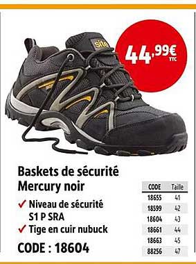 Baskets de sécurité Mercury noir