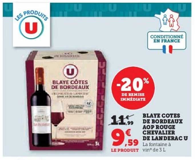 BAYE COTES DE BORDEAUX AOP ROUGE CHEVALIER DE LANDERAC U