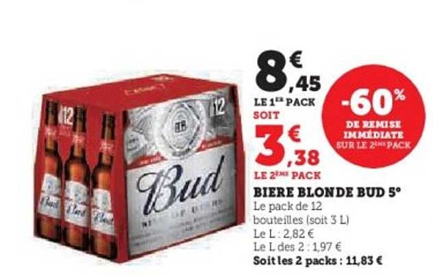 BIERE BLONDE BUD 5°