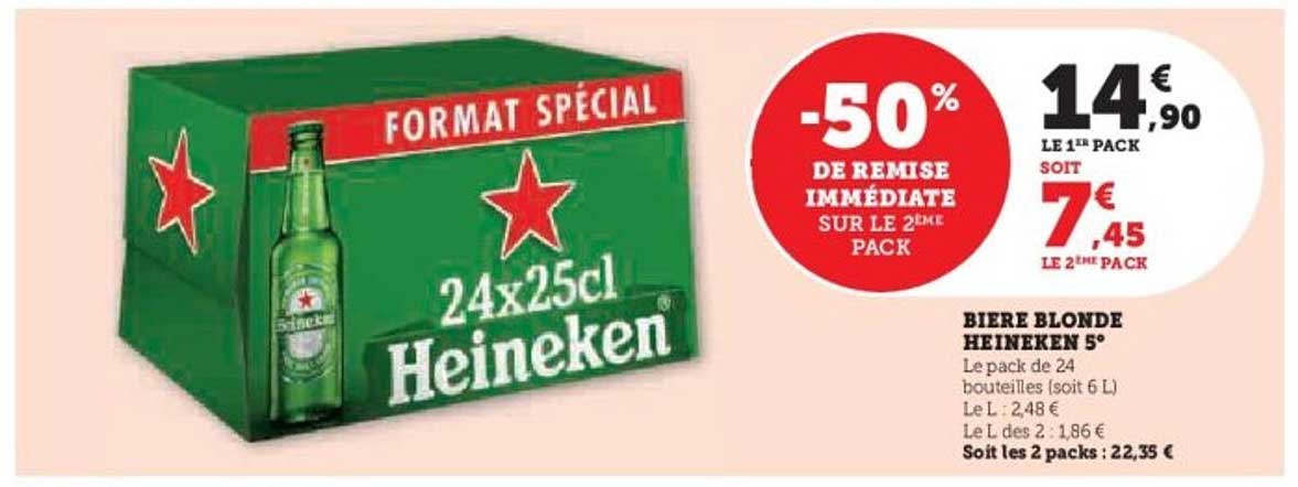 BIERE BLONDE HEINEKEN 5°