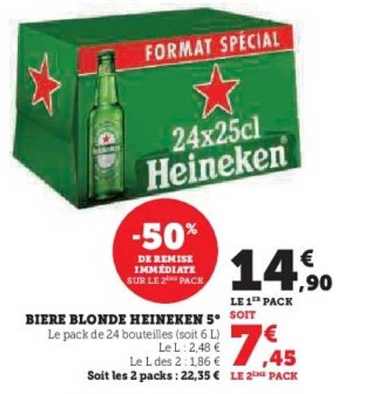 BIERE BLONDE HEINEKEN 5°