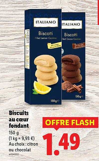 Biscuit au cœur fondant