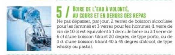BOIRE DE L'EAU À VOLONTÉ, AU COURS ET EN DEHORS DES REPAS