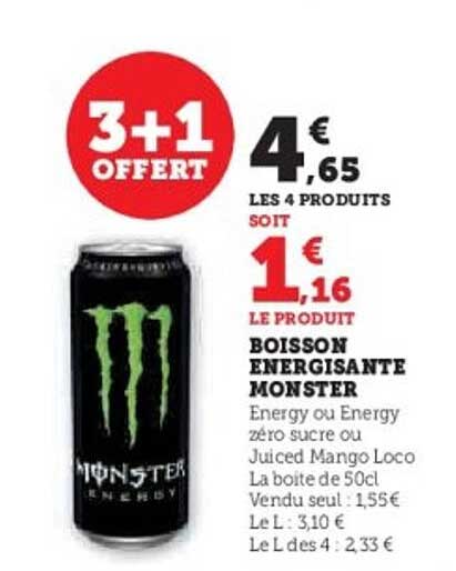 BOISSON ÉNERGISANTE MONSTER