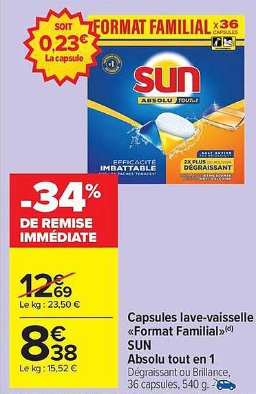Capsules lave-vaisselle «Format Familial»(d) SUN