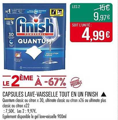 CAPSULES LAVE-VAISSELLE TOUT EN UN FINISH