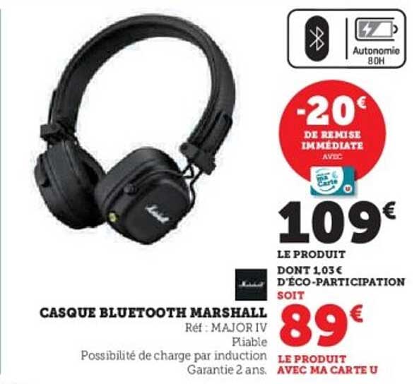 CASQUE BLUETOOTH MARSHALL