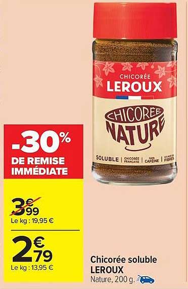 Chicorée soluble LEROUX Nature, 200 g